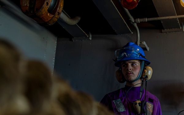 Abraham Lincoln conducts a fueling-at-sea with Frank E. Petersen Jr.