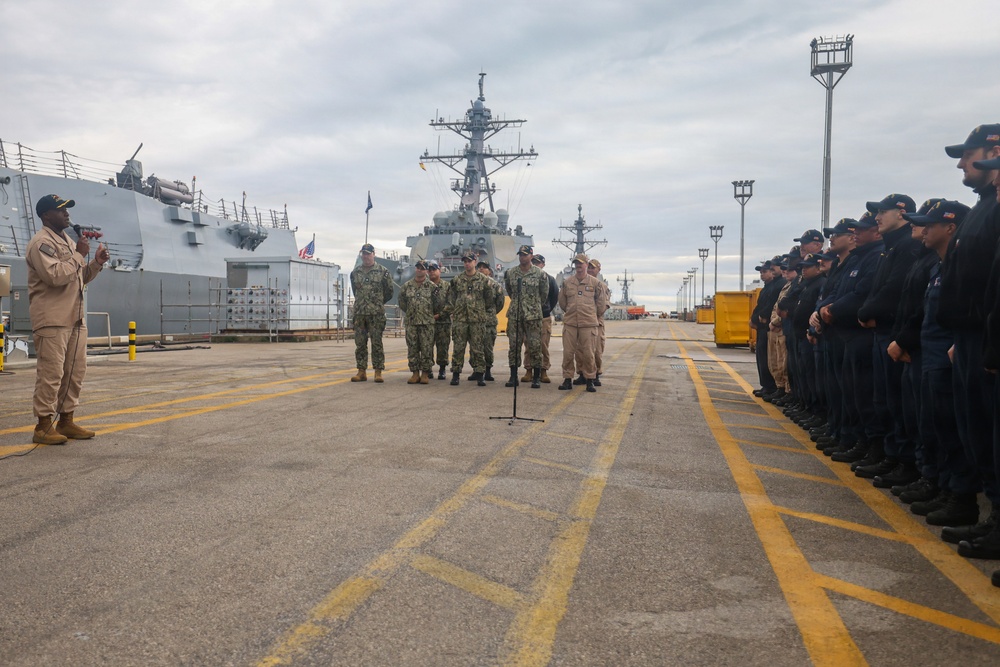 USS Paul Ignatius (DDG 117) holds a Change of Command aboard Naval Station Rota, Spain