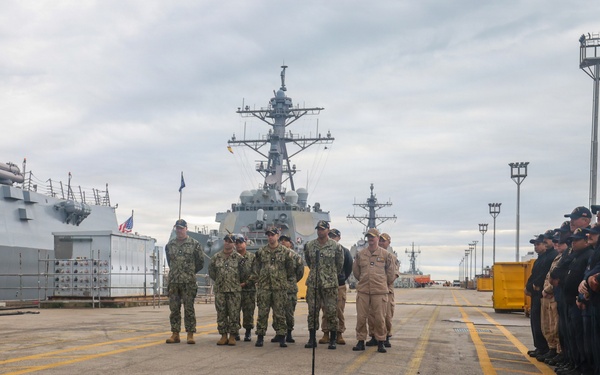 USS Paul Ignatius (DDG 117) holds a Change of Command aboard Naval Station Rota, Spain