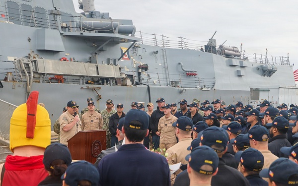 USS Paul Ignatius (DDG 117) holds a Change of Command aboard Naval Station Rota, Spain