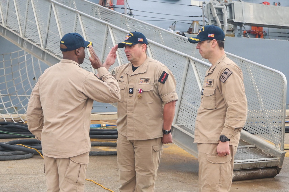 USS Paul Ignatius (DDG 117) holds a Change of Command aboard Naval Station Rota, Spain