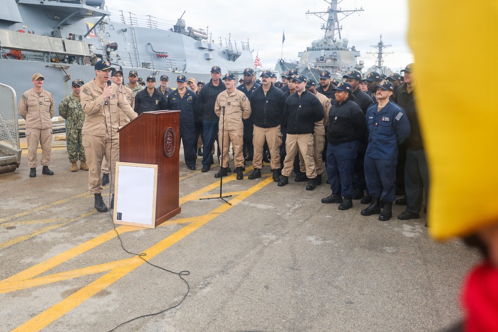 USS Paul Ignatius (DDG 117) holds a Change of Command aboard Naval Station Rota, Spain