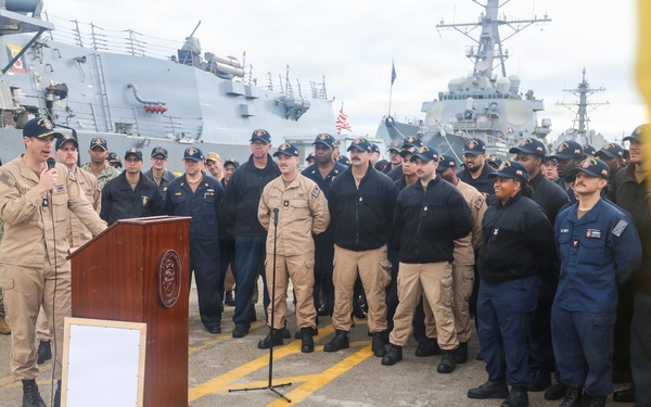 USS Paul Ignatius (DDG 117) holds a Change of Command aboard Naval Station Rota, Spain