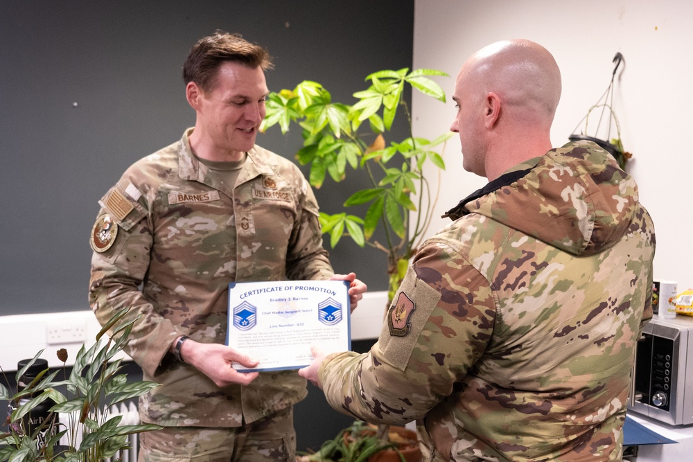 Chief master sergeant selects recognized at RAF Mildenhall