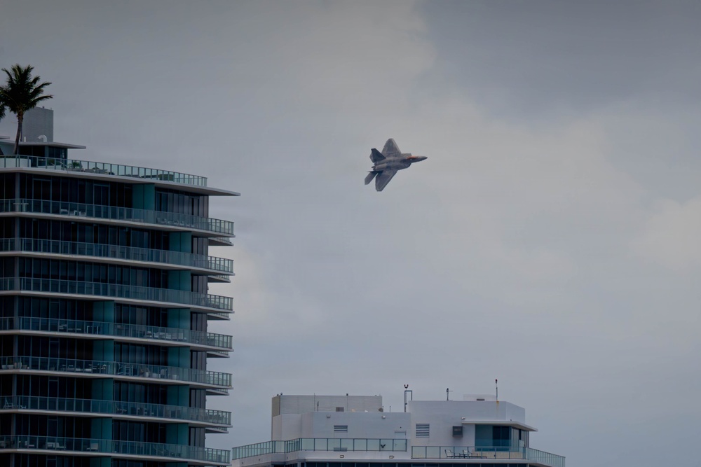 F-22 Raptor Aerial Demonstration Team performs at Air Dot Show Tour Ft. Lauderdale 2025