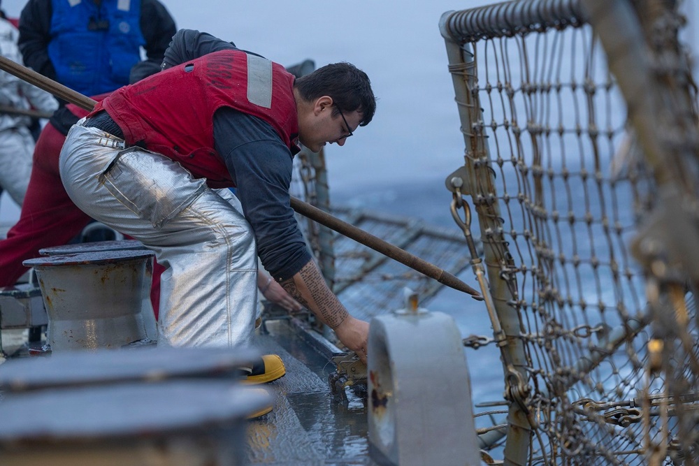 USS Bulkeley (DDG 84) conducts maritime operations in support of M/V Bella 1 seizure