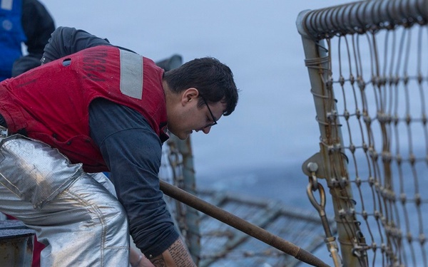 USS Bulkeley (DDG 84) conducts maritime operations in support of M/V Bella 1 seizure