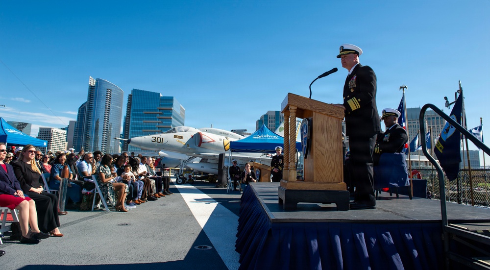 SWOBOSS Delivers Remarks for USS Sterett (DDG 104) Change of Command