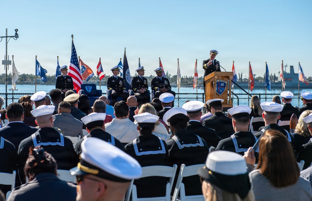 SWOBOSS Delivers Remarks for USS Sterett (DDG 104) Change of Command