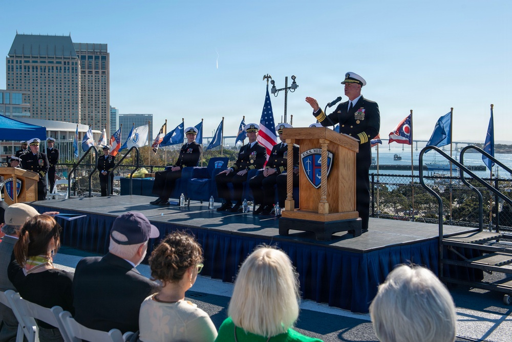 SWOBOSS Delivers Remarks for USS Sterett (DDG 104) Change of Command