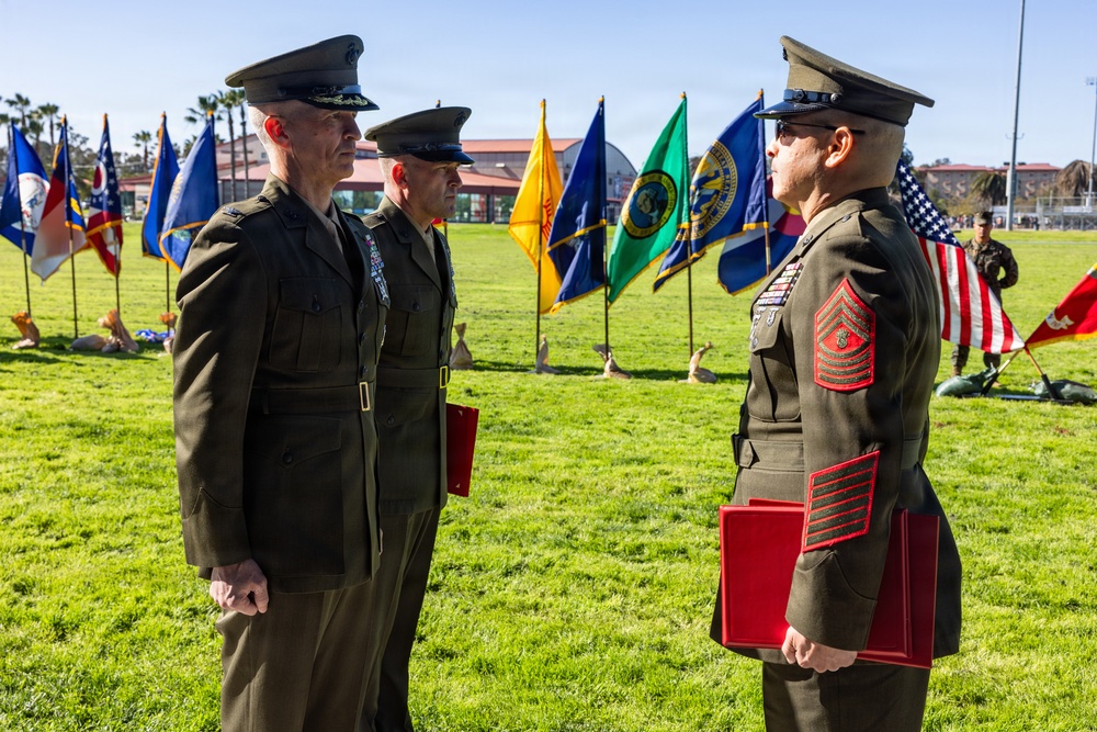 Master Gunnery Sgt. Torres bids farewell to 1st MLG and the Corps