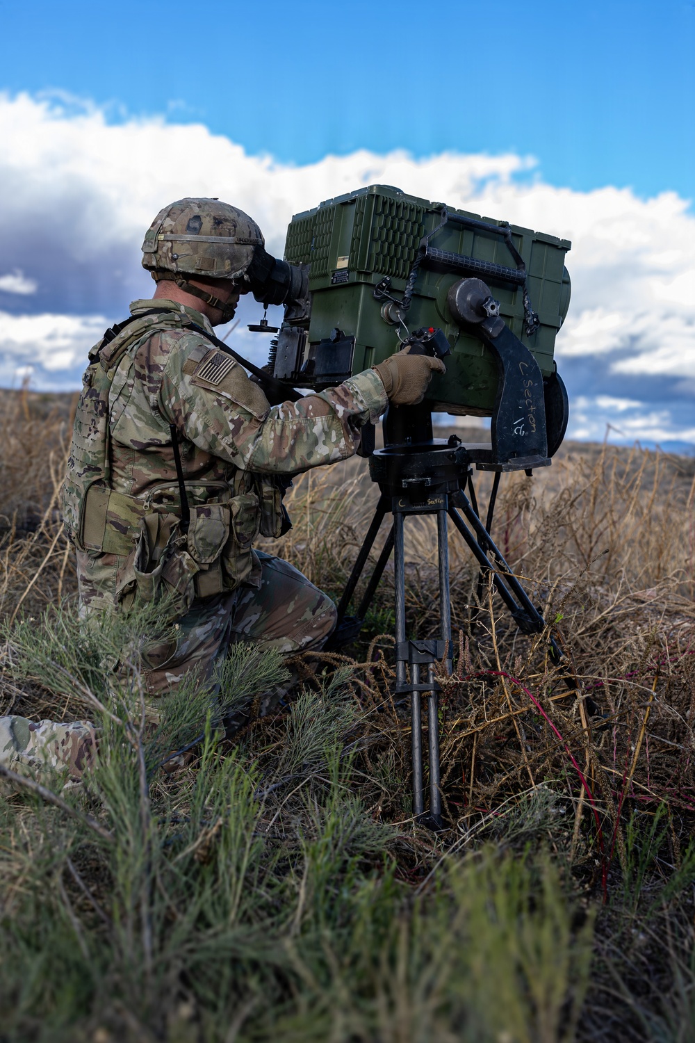 Soldier operates Long Range Advanced Scout Surveillance System