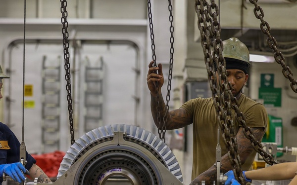 Abraham Lincoln conducts routine maintenance