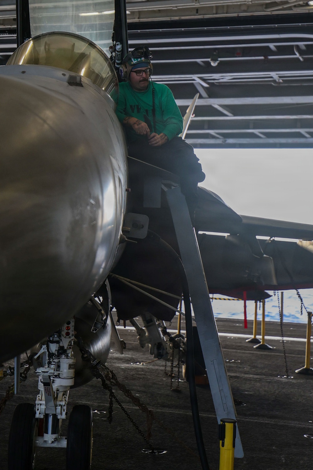 Abraham Lincoln conducts routine aircraft maintenance