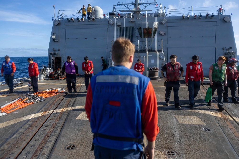 Spruance conducts routine operations