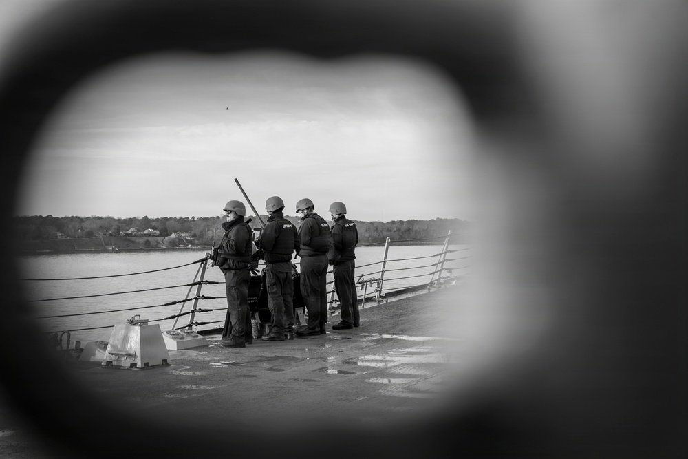 USS Delbert D. Black (DDG119) Departs Naval Weapon Station Yorktown