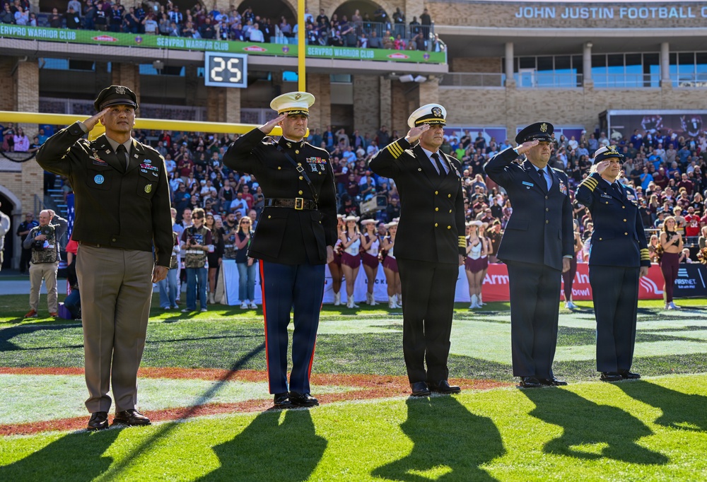Joint services swearing-in ceremony at Armed Forces Bowl