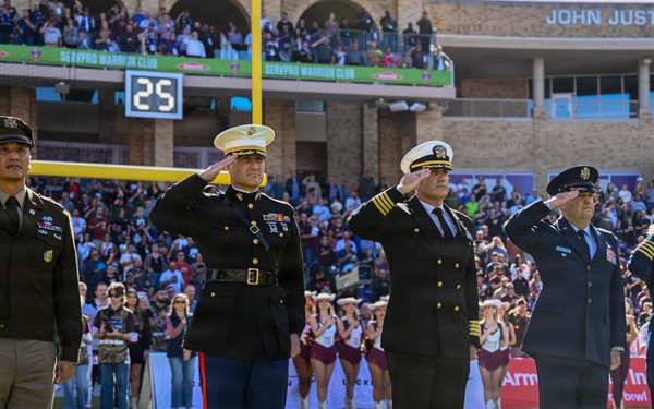 Joint services swearing-in ceremony at Armed Forces Bowl