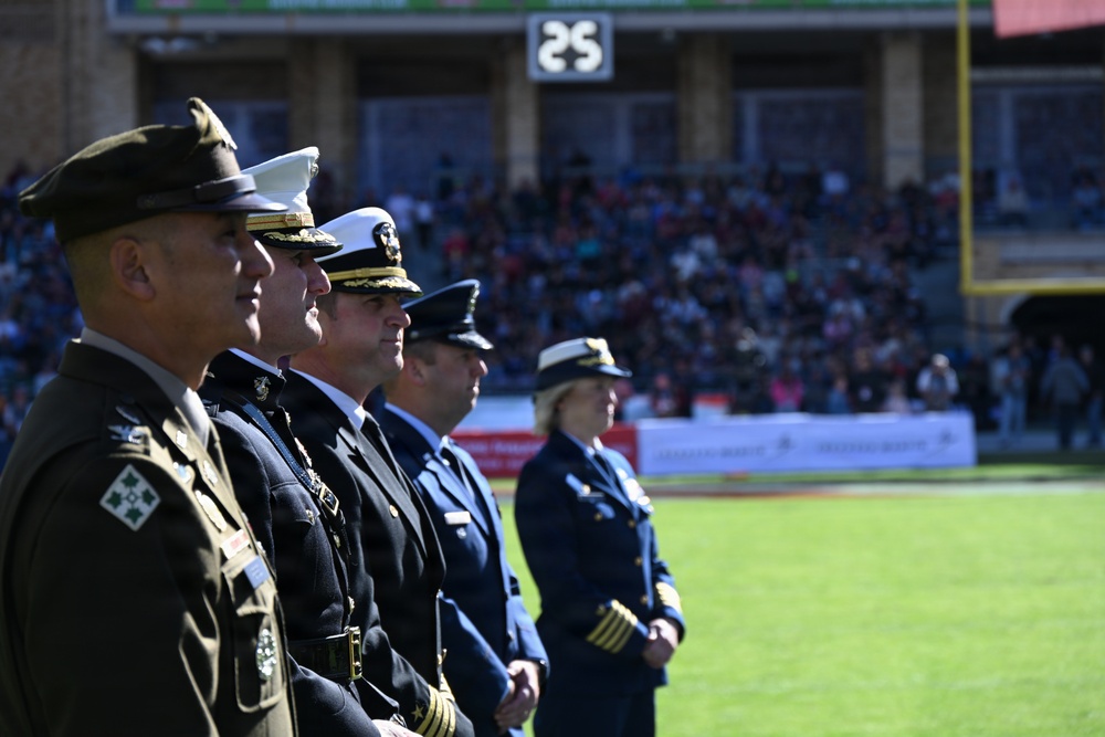 Joint services swearing-in ceremony at Armed Forces Bowl
