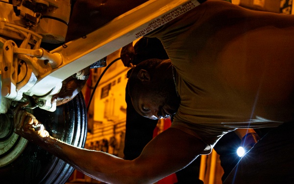 Abraham Lincoln conducts routine aircraft maintenance