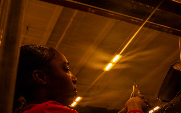 Abraham Lincoln conducts routine aircraft maintenance