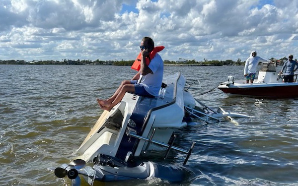 Coast Guard rescues boater from capsized vessel near Port Canaveral