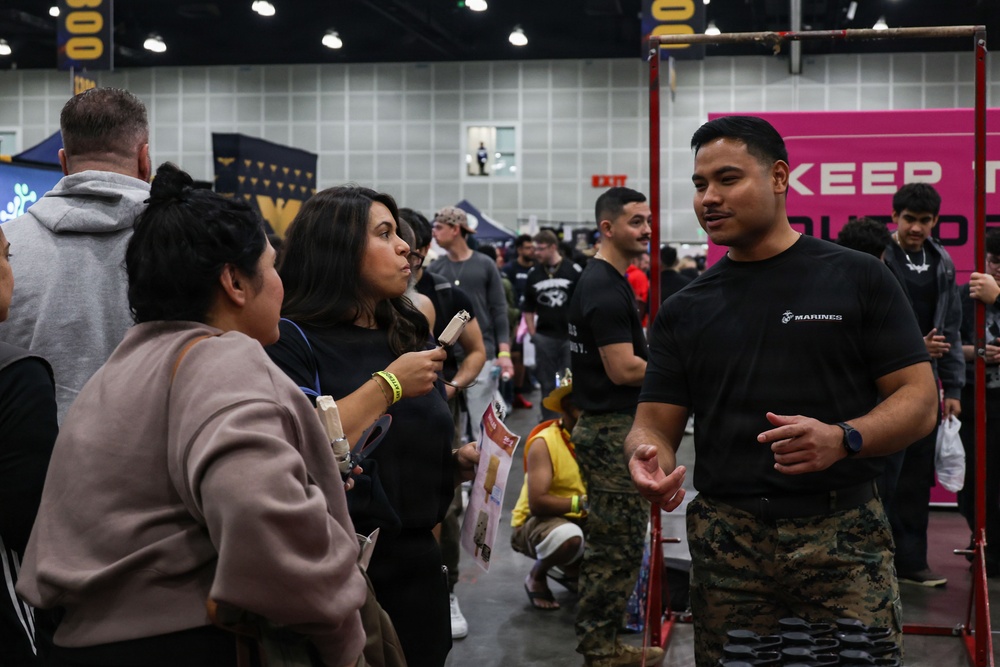 U.S. Marines attend Los Angeles Fitness Expo