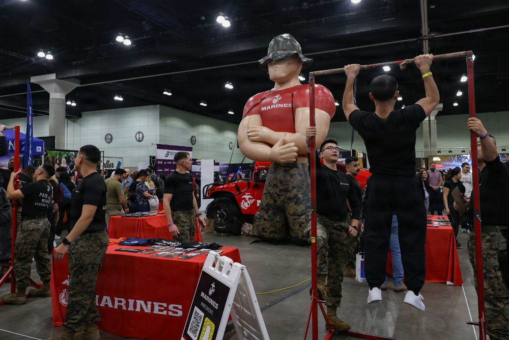 U.S. Marines attend Los Angeles Fitness Expo