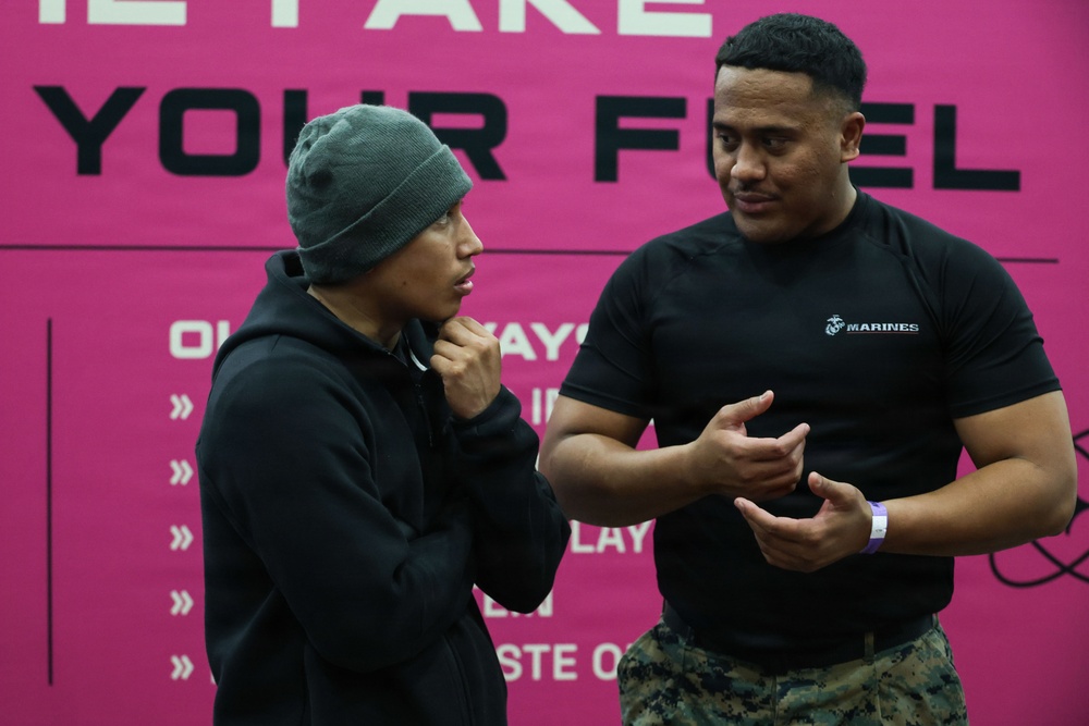 U.S. Marines attend Los Angeles Fitness Expo