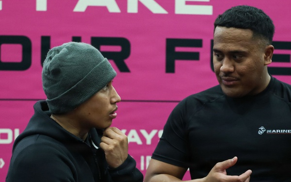 U.S. Marines attend Los Angeles Fitness Expo