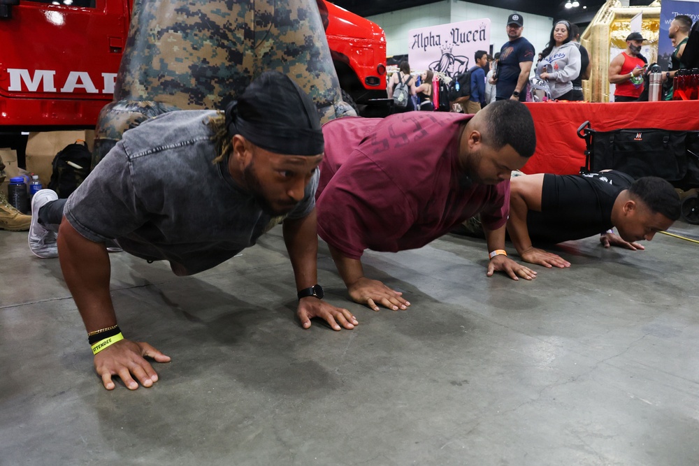 U.S. Marines attend Los Angeles Fitness Expo