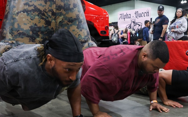 U.S. Marines attend Los Angeles Fitness Expo