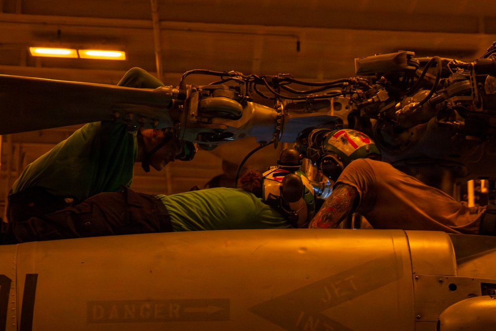 Abraham Lincoln conducts routine aircraft maintenance