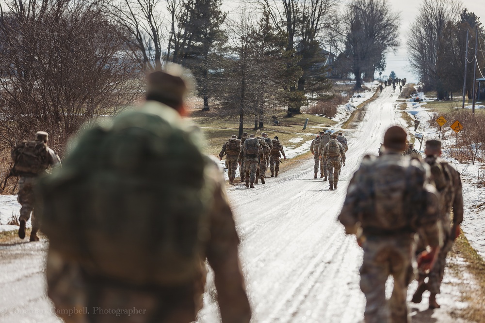 Bravo Company, 1-112 IN BN Conducts Ruck March During IDT