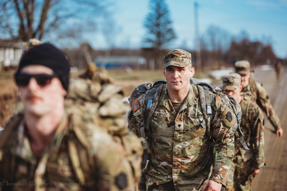 Bravo Company, 1-112 IN BN Conducts Ruck March During IDT