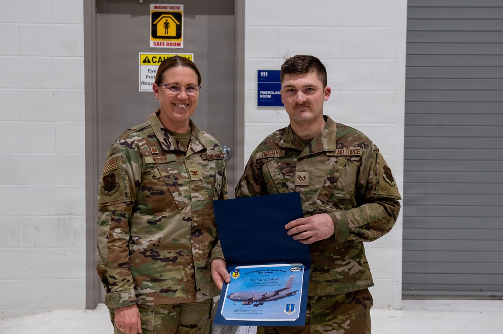 Tyler Tinkham Recieves NCO of the Quarter Award