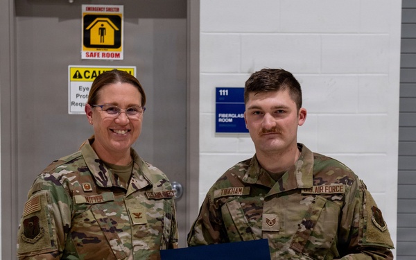 Tyler Tinkham Recieves NCO of the Quarter Award