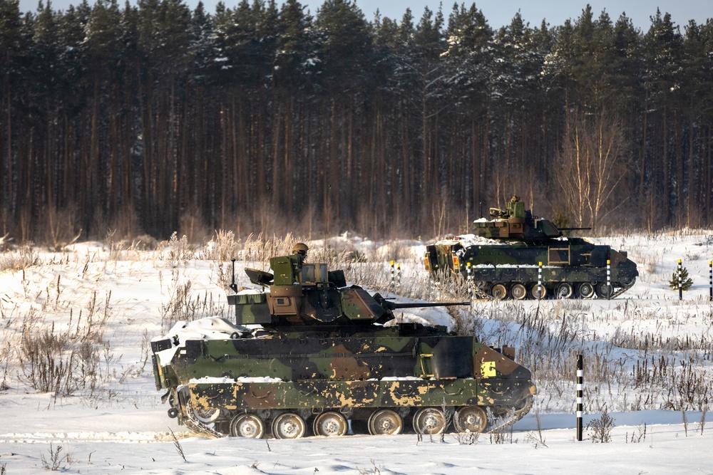 1st Cavalry Division Conducts Bradley Gunnery in Lithuania