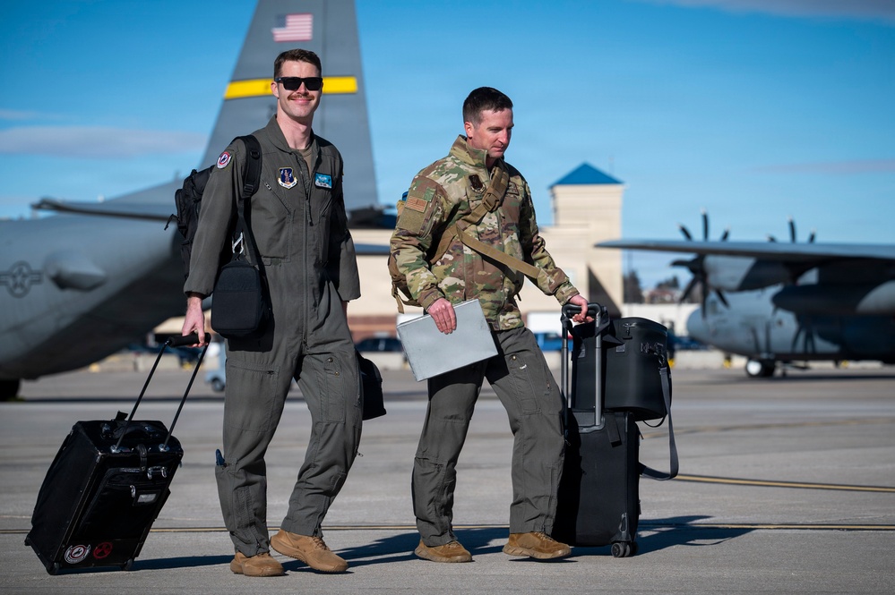 Airmen at the 153rd Airlift Wing Depart for Sentry Aloha