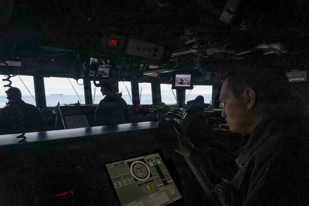 USS Paul Ignatius (DDG 117) conducts maritime operations in support of M/V Bella 1 seizure