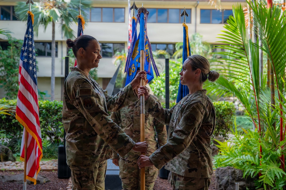 Maj. Chelsea Hendel assumes command of 48th Aerial Port Squadron