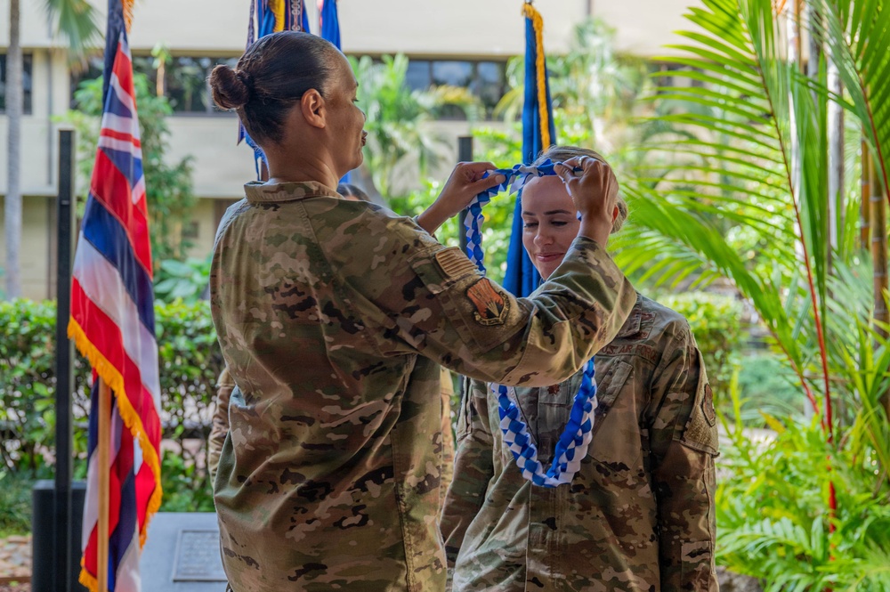 Maj. Chelsea Hendel assumes command of 48th Aerial Port Squadron