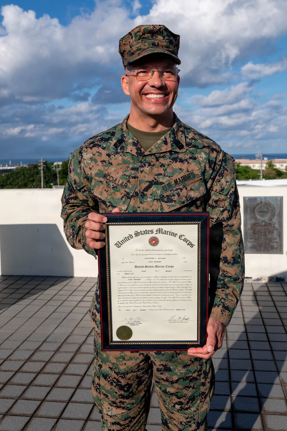 Master Sgt. McCullar redesignates to first sergeant