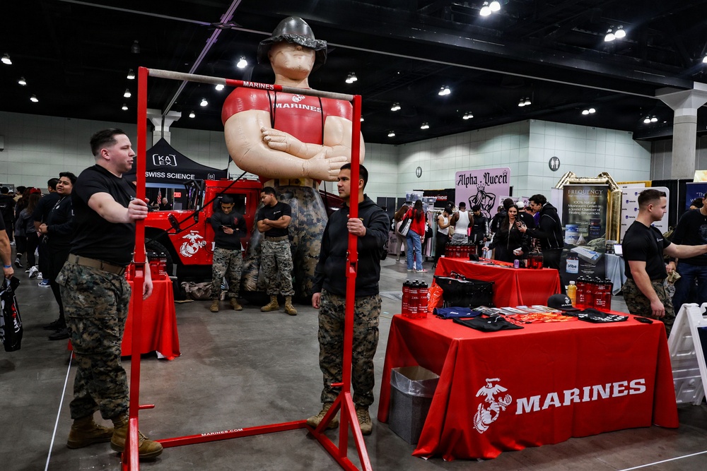 U.S. Marines attend Los Angeles Fitness Expo
