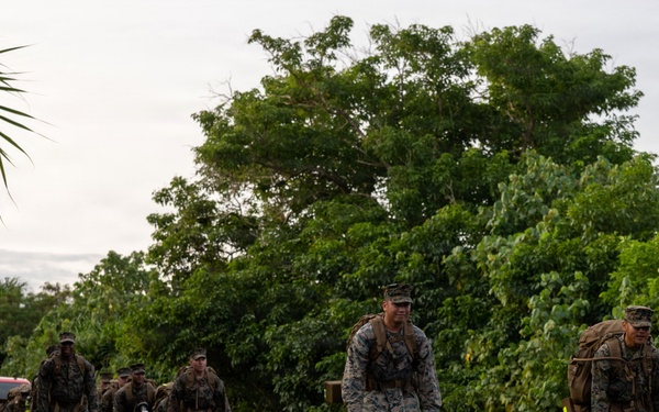 S-6 Marines hike to Tarague Beach