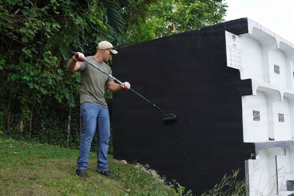 Guam Marines participate in the years first revitalization mission at Guam Veterans Cemetery