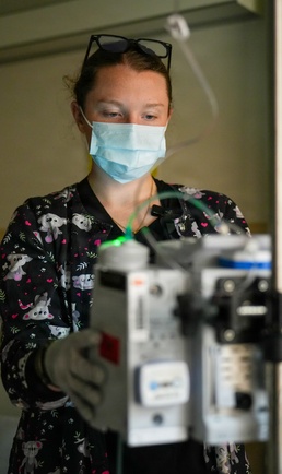 BAMC personnel assist patient during holiday event