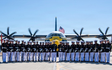 Fat Albert Flies Over Silent Drill Platoon