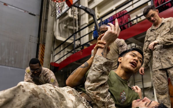 22nd MEU(SOC) | Marines Conduct Martial Arts Training Aboard USS San Antonio