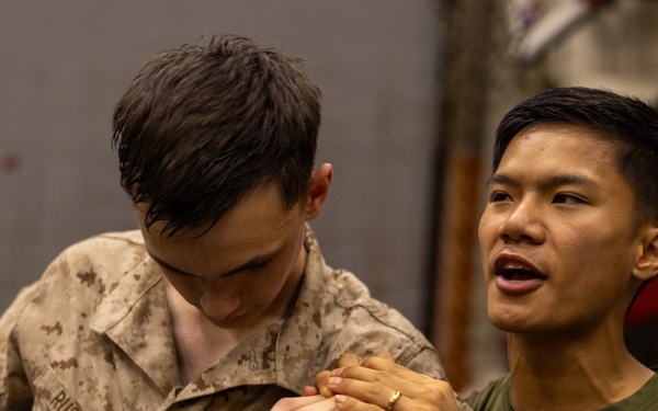 22nd MEU(SOC) | Marines Conduct Martial Arts Training Aboard USS San Antonio